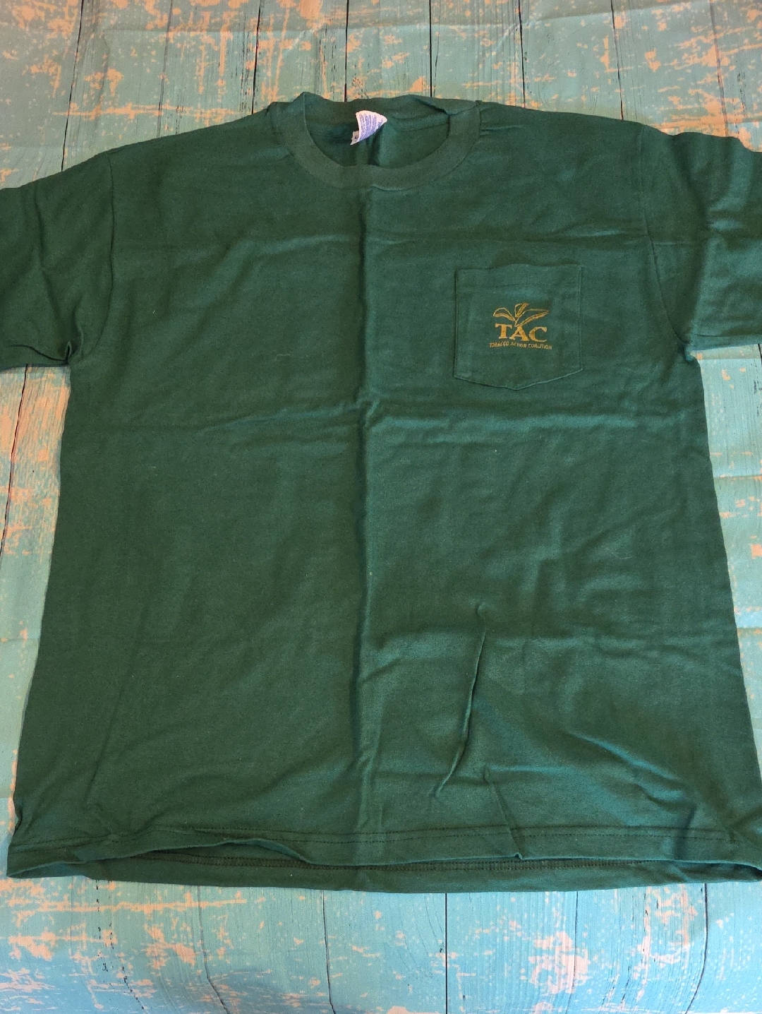 Tac Pocket Tee In Dark Green With Gold Logo